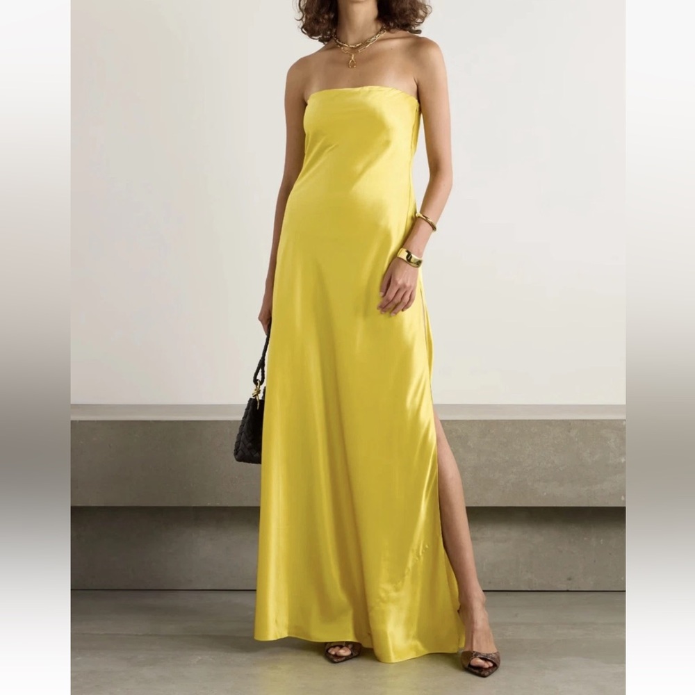Christopher Esber Strapless Yuzu Satin Maxi Dress